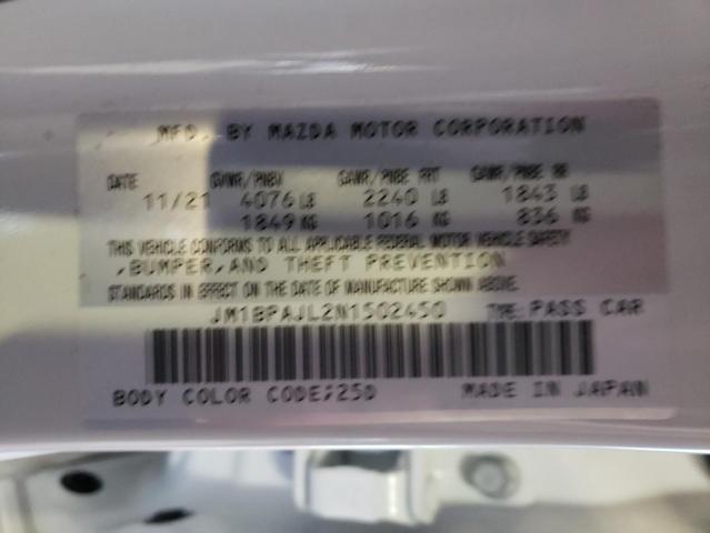 Photo 10 from auction – 2022 MAZDA 3 with VIN JM1BPAJL2N1502450