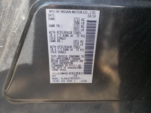 Photo 10 from auction – 2014 NISSAN PATHFINDER with VIN 5N1AR2MM4EC692882