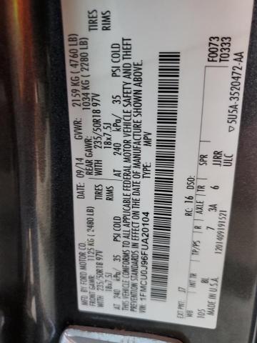 Photo 10 from auction – 2015 FORD ESCAPE TIT with VIN 1FMCU0J96FUA20104