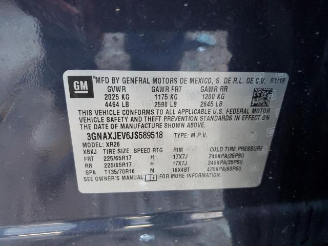 Photo 10 from auction – 2018 CHEVROLET EQUINOX LT with VIN 3GNAXJEV6JS589518