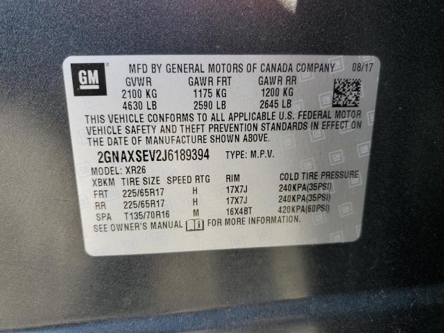 Photo 10 from auction – 2018 CHEVROLET EQUINOX with VIN 2GNAXSEV2J6189394