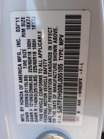 Photo 10 from auction – 2011 HONDA ACCORD CRO with VIN 5J6TF2H50BL005105
