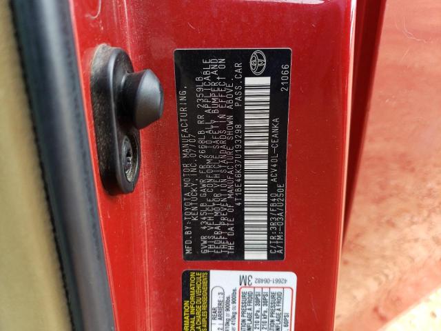 Photo 10 from auction – 2007 TOYOTA CAMRY CE with VIN 4T1BE46K37U193298