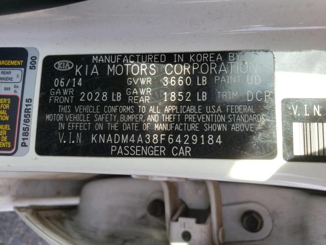 Photo 10 from auction – 2015 KIA RIO LX with VIN KNADM4A38F6429184