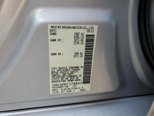 Photo 10 from auction – 2015 NISSAN ALTIMA 3.5 with VIN 1N4BL3AP8FC578843