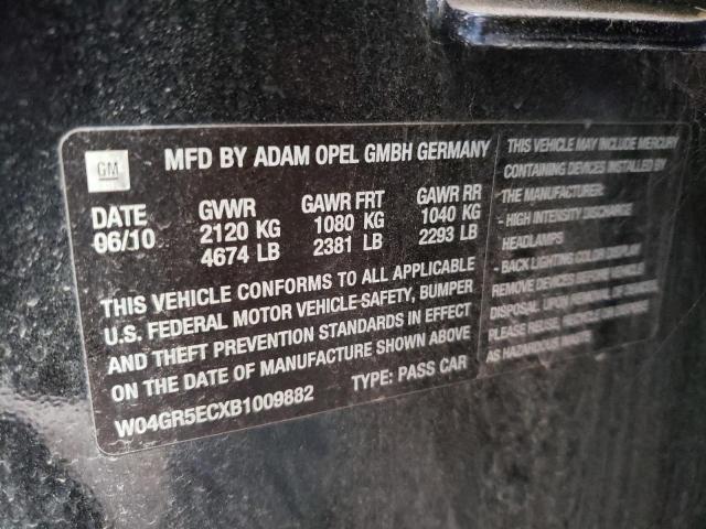 Photo 10 from auction – 2011 BUICK REGAL CXL with VIN W04GR5ECXB1009882