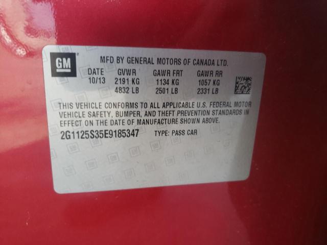 Photo 10 from auction – 2014 CHEVROLET IMPALA LT with VIN 2G1125S35E9185347