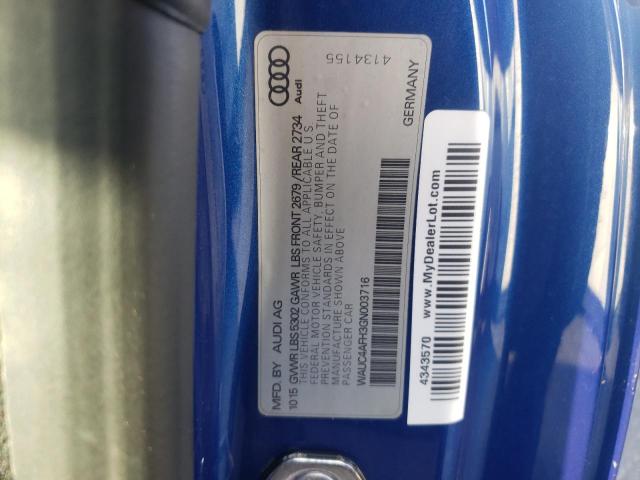 Photo 10 from auction – 2016 AUDI S5 PREMIUM with VIN WAUC4AFH3GN003716