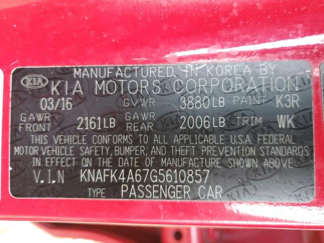 Фото 10 с аукциона – 2016 KIA FORTE LX с VIN KNAFK4A67G5610857