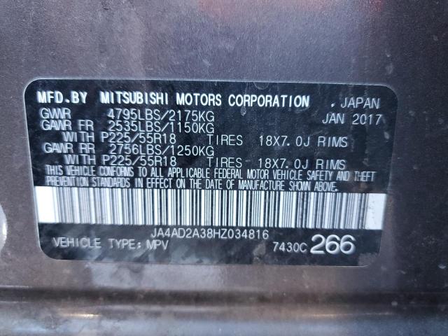 Photo 10 from auction – 2017 MITSUBISHI OUTLANDER with VIN JA4AD2A38HZ034816