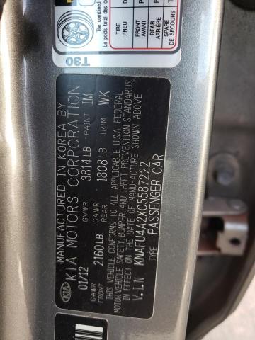 Photo 10 from auction – 2012 KIA FORTE EX with VIN KNAFU4A2XC5587222
