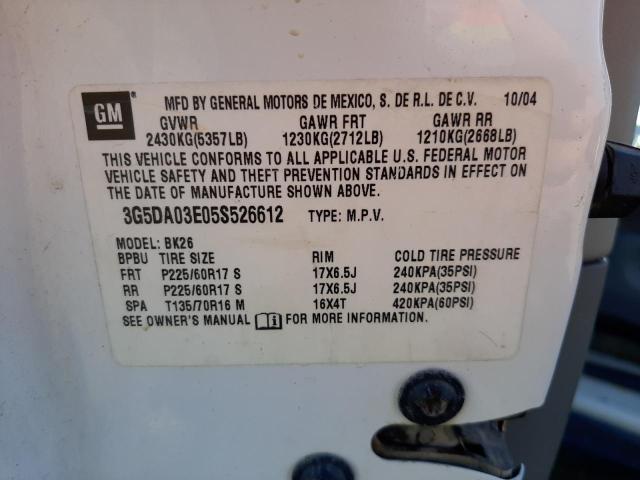 Photo 10 from auction – 2003 BUICK RENDEZVOUS with VIN 3G5DA03E23S595850