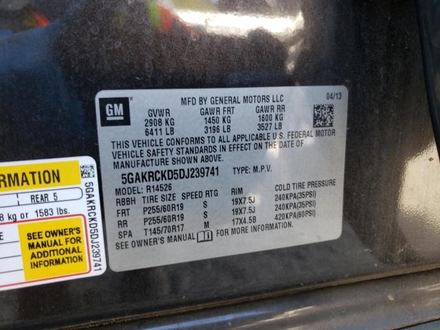 Photo 10 from auction – 2013 BUICK ENCLAVE with VIN 5GAKRCKD5DJ239741