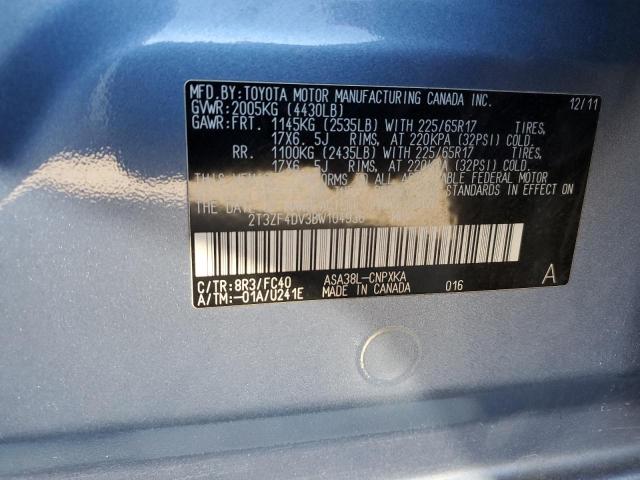Foto 10 de la subasta – 2011 TOYOTA RAV4 con VIN 2T3ZF4DV3BW104936