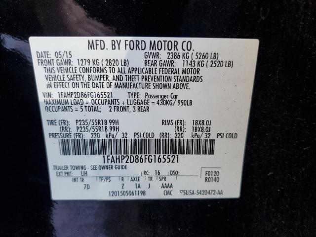 Photo 10 from auction – 2015 FORD TAURUS SE with VIN 1FAHP2D86FG165521