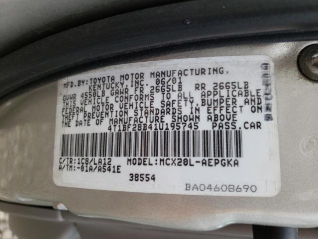 Photo 10 from auction – 2001 TOYOTA AVALON XL with VIN 4T1BF28B41U195745