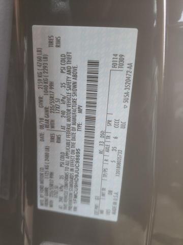 Photo 10 from auction – 2018 FORD ESCAPE SEL with VIN 1FMCU9HD9JUC98695