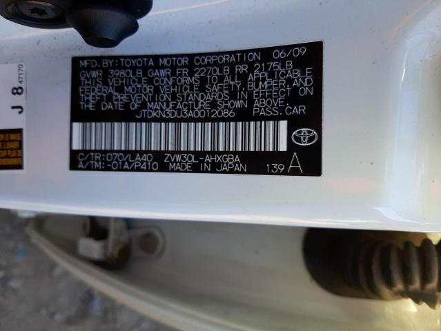 Photo 10 from auction – 2010 TOYOTA PRIUS with VIN JTDKN3DU3A0012086