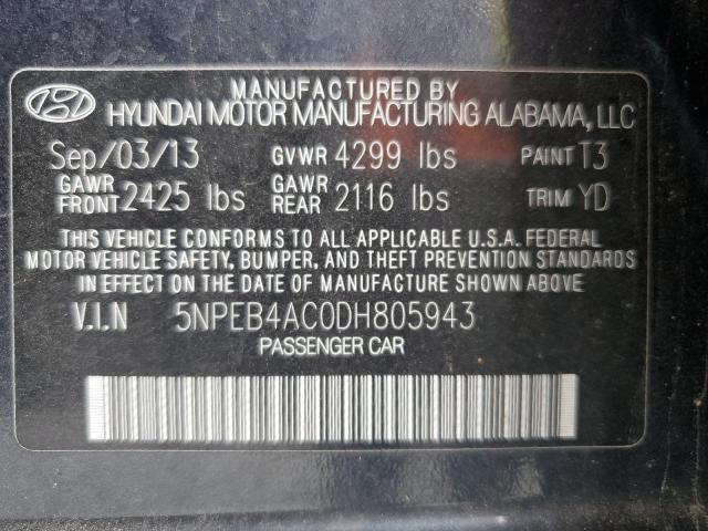 Photo 10 from auction – 2013 HYUNDAI SONATA GLS with VIN 5NPEB4AC0DH805943