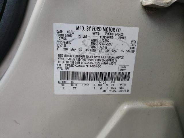 Photo 10 from auction – 2007 FORD EDGE SEL with VIN 2FMDK38C57BA88480