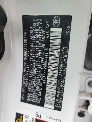 Photo 10 from auction – 2017 TOYOTA CAMRY LE with VIN 4T1BF1FK9HU414416
