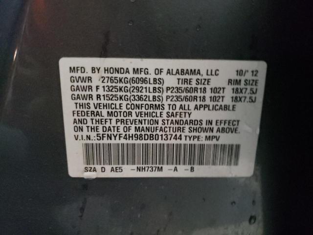 Photo 10 from auction – 2013 HONDA PILOT TOUR with VIN 5FNYF4H98DB013744