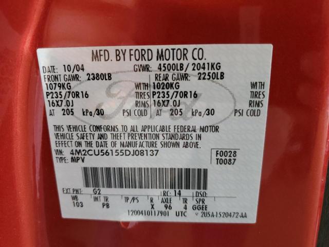 Photo 10 from auction – 2005 MERCURY MARINER with VIN 4M2CU56155DJ08137