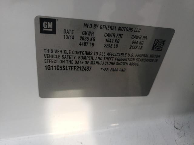 Photo 10 from auction – 2015 CHEVROLET MALIBU 1LT with VIN 1G11C5SL7FF212487