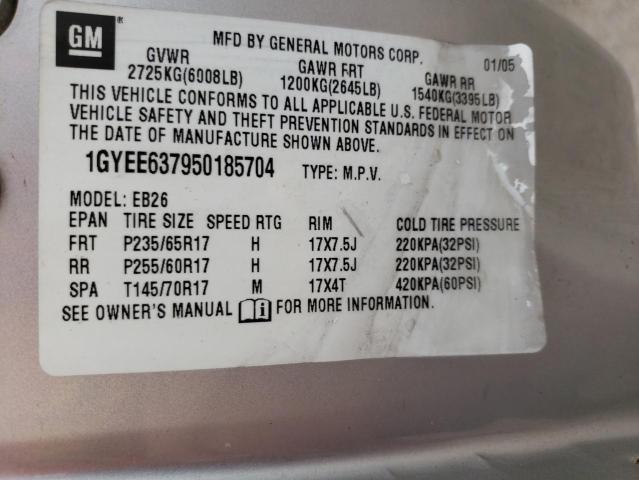 Photo 10 from auction – 2005 CADILLAC SRX with VIN 1GYEE637950185704