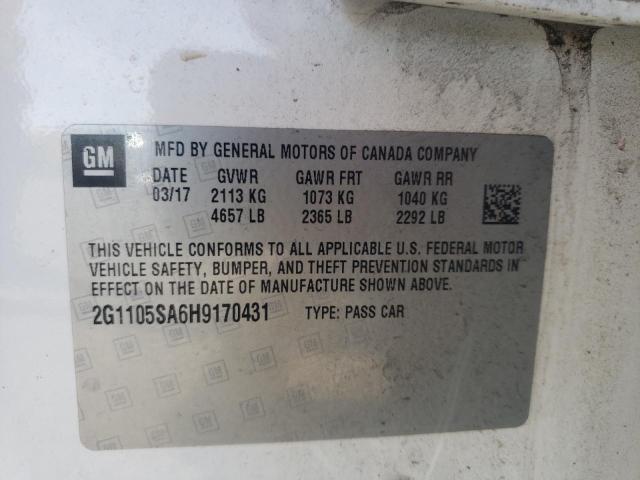 Photo 10 from auction – 2017 CHEVROLET IMPALA LT with VIN 2G1105SA6H9170431