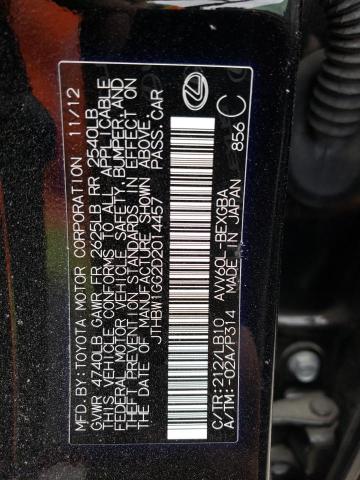 Photo 10 from auction – 2013 LEXUS ES 300H with VIN JTHBW1GG2D2014457