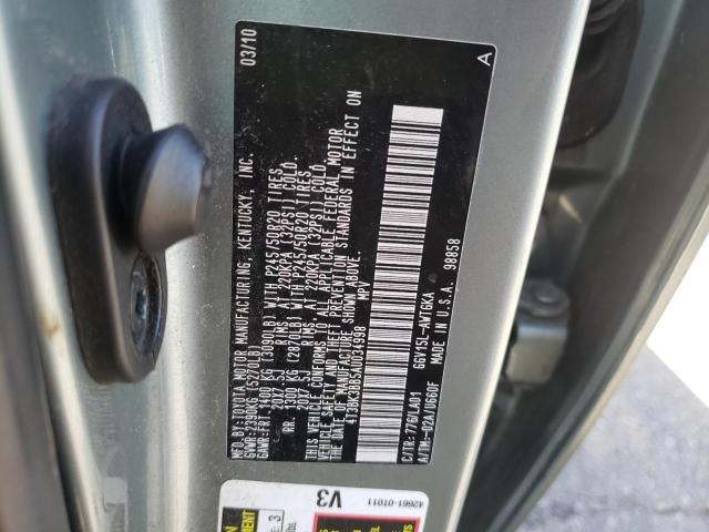 Photo 10 from auction – 2010 TOYOTA VENZA with VIN 4T3BK3BB5AU034998
