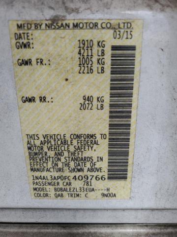 Photo 10 from auction – 2015 NISSAN ALTIMA 2.5 with VIN 1N4AL3AP0FC409766