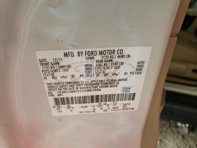 Photo 10 from auction – 2012 FORD ESCAPE LIM with VIN 1FMCU9EG1CKB61554
