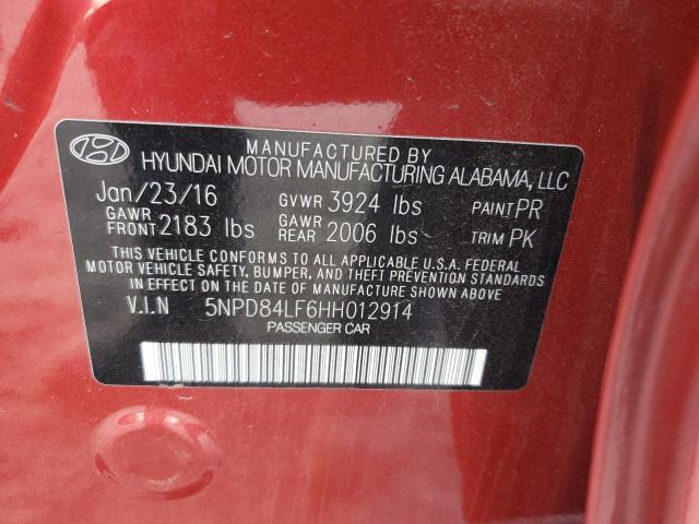 Photo 10 from auction – 2017 HYUNDAI ELANTRA with VIN 5NPD84LF6HH012914