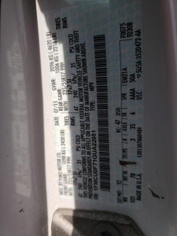 Photo 10 from auction – 2016 FORD ESCAPE with VIN 1FMCU0F71GUA22951