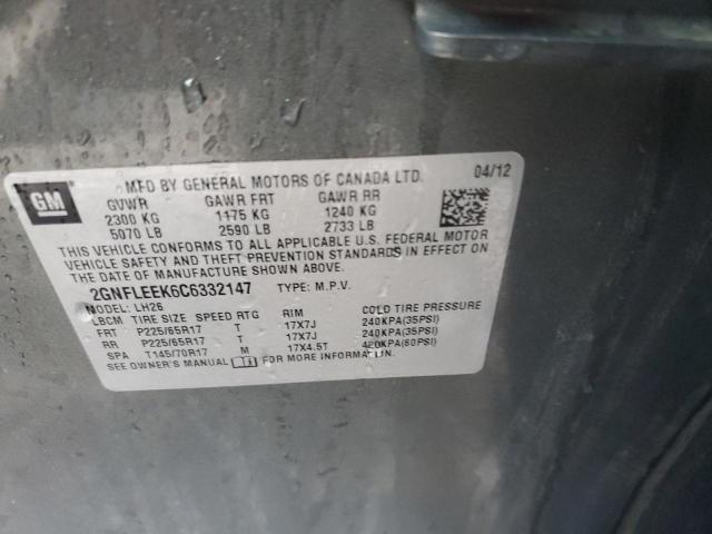 Photo 10 from auction – 2012 CHEVROLET EQUINOX LT with VIN 2GNFLEEK6C6332147