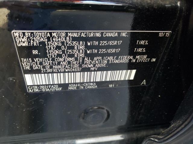 Photo 10 from auction – 2015 TOYOTA RAV4 XLE with VIN 2T3RFREV8FW404697