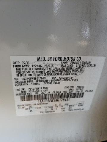 Фото 10 с аукциона – 2011 FORD TAURUS SEL с VIN 1FAHP2EW5BG178431