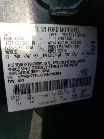 Photo 10 from auction – 2013 FORD EXPLORER L with VIN 1FM5K7F8XDGC28294