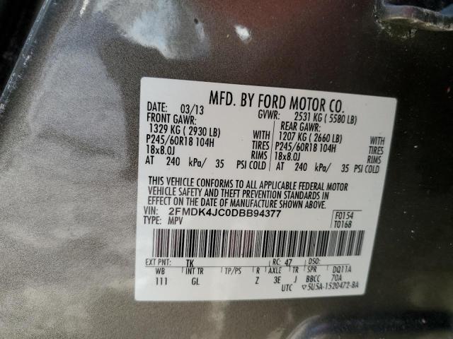 Photo 10 from auction – 2013 FORD EDGE SEL with VIN 2FMDK4JC0DBB94377