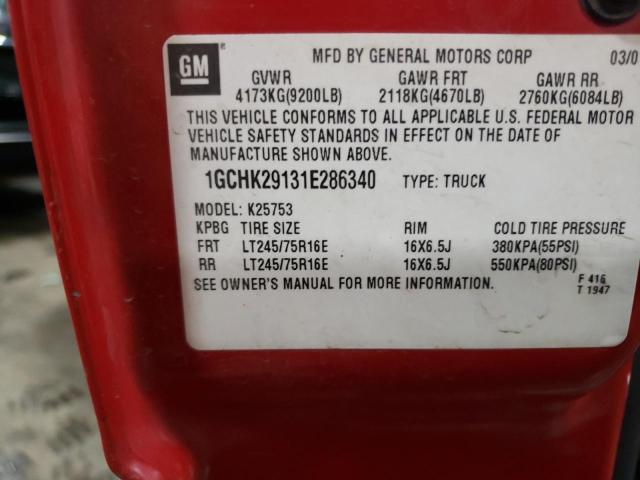 Photo 10 from auction – 2001 CHEVROLET 2500 HD with VIN 1GCHK29131E286340