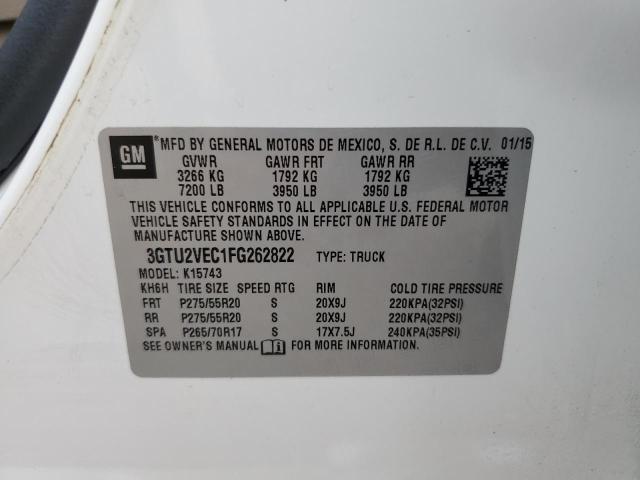Photo 10 from auction – 2015 GMC SIERRA K15 with VIN 3GTU2VEC1FG262822