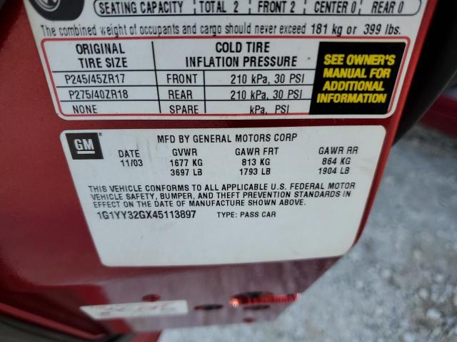 Photo 10 from auction – 2004 CHEVROLET CORVETTE with VIN 1G1YY32GX45113897