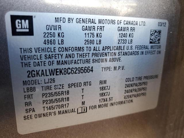 Photo 10 from auction – 2012 GMC TERRAIN SL with VIN 2GKALWEK8C6295664