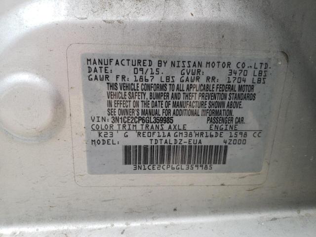 Photo 10 from auction – 2016 NISSAN VERSA NOTE with VIN 3N1CE2CP6GL359985