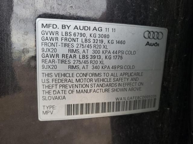 Foto 10 de la subasta – 2012 AUDI Q7 PREMIUM con VIN WA1LGAFE8CD005035