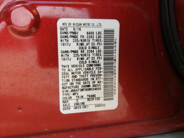 Photo 10 from auction – 2016 NISSAN ROGUE S with VIN JN8AT2MT6GW024696