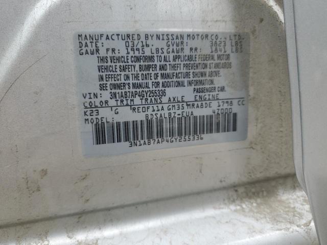 Photo 10 from auction – 2016 NISSAN SENTRA S with VIN 3N1AB7AP4GY255336