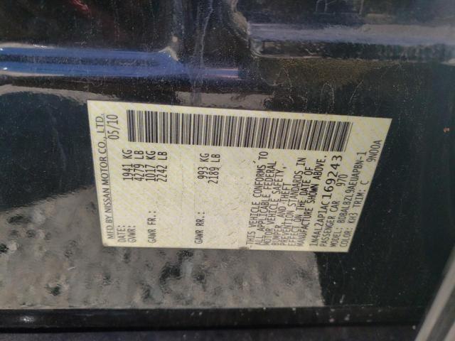 Photo 10 from auction – 2010 NISSAN ALTIMA BAS with VIN 1N4AL2AP1AC169243